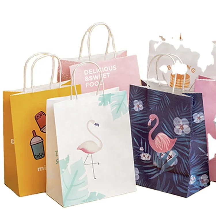 Ultra-Thin Paper Bags Shopping Bags Recyclable Paper Bags Customized Printed Logo Colorful
