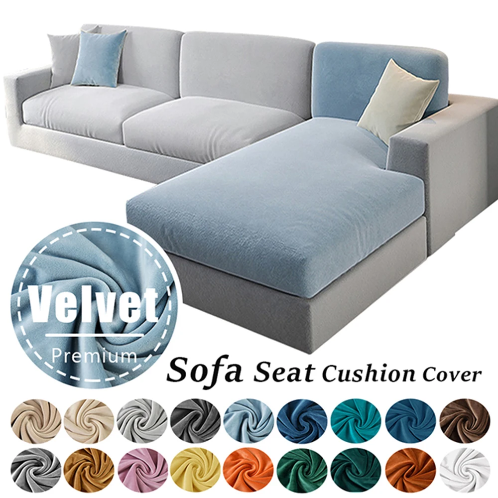 Forcheer Velvet Sofa Cushion Cover Living Room Corner Sectional Sofa Seat Cover 210gsm Thicken Elastic Furniture Cushion Protect