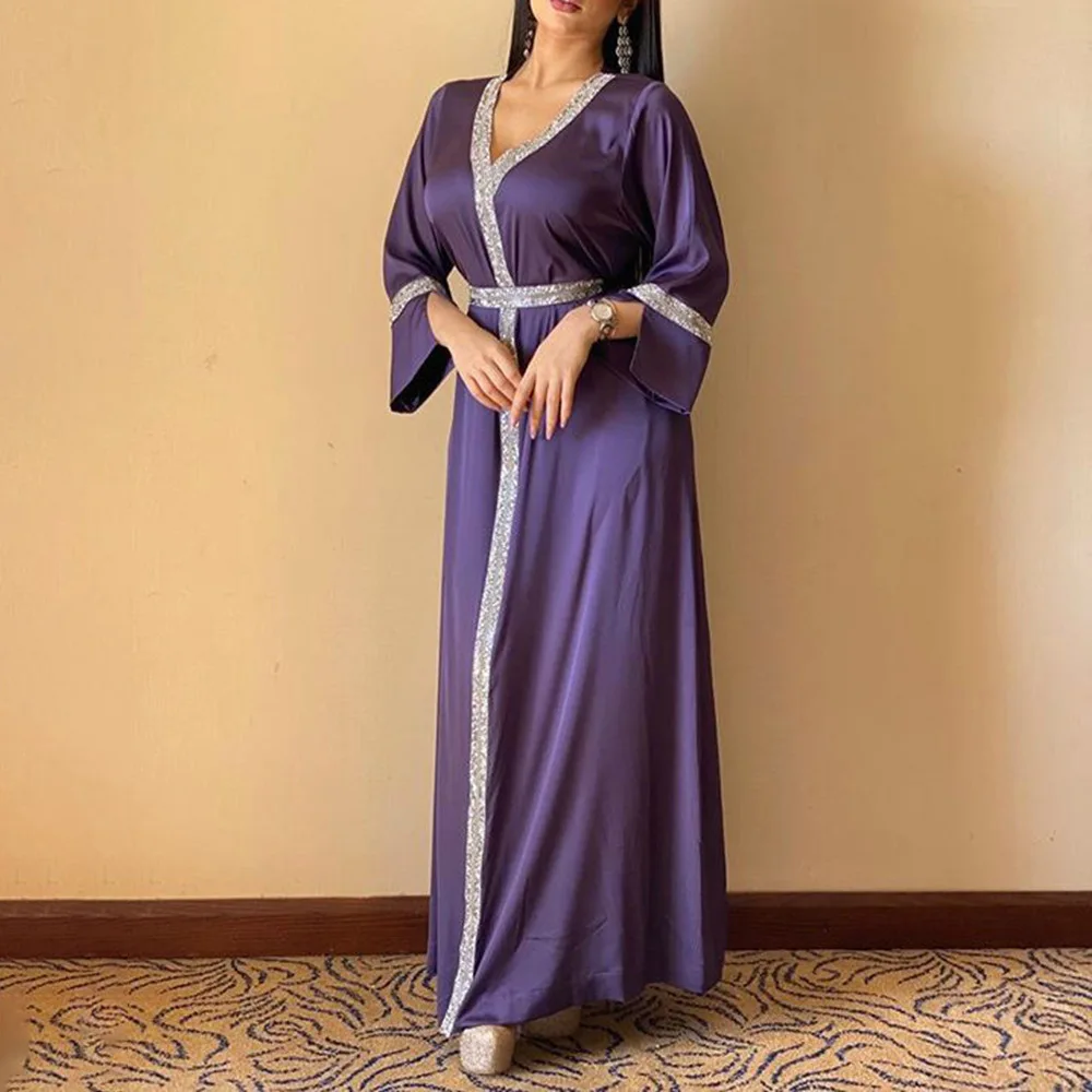 Customize New Style fashion luxe custom turkey Women Evening Dresses Muslim abaya dubai 2021