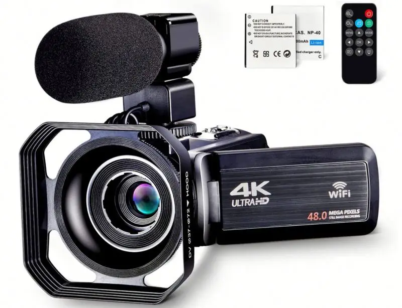 4K сенсорный экран камеры с микрофоном подходит для 48MP HD
