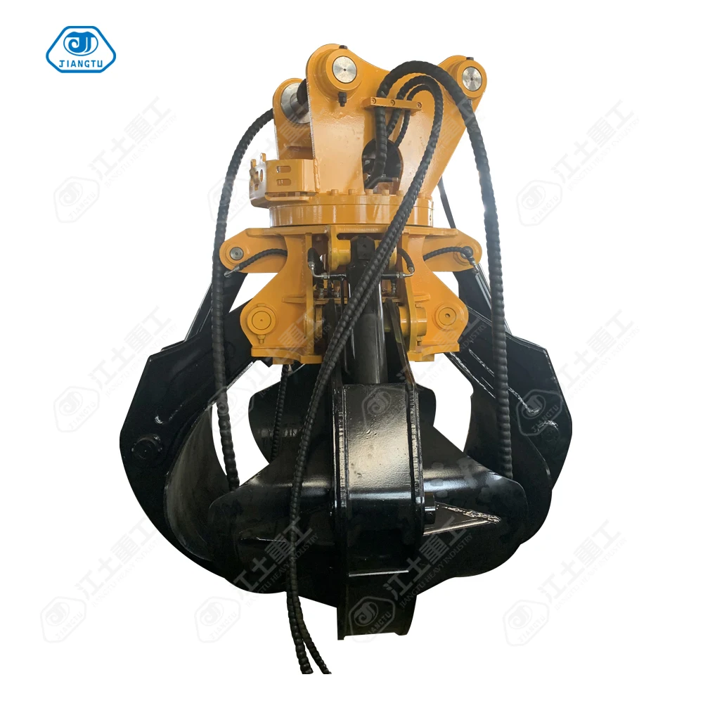 hydraulic grapple  hydraulic excavator grab steel grab scrap grapple excavator rotating grapple Excavator orange peel grapple