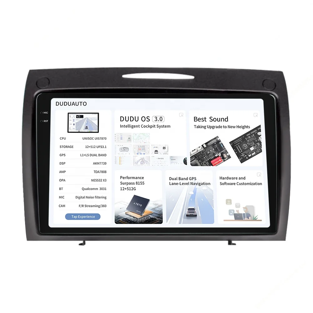 Navifly DUDU Universal 2Din Auto QLED touch screen radio music player car GPS support DUDU DVR TMPS for Benz SLK-Class 2004-2011
