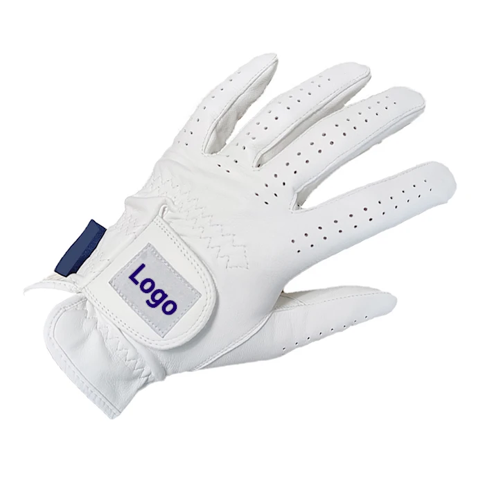 Лидер продаж перчатки для гольфа из искусственной кожи белого цвета с логотипом