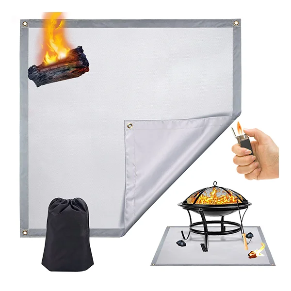 Large Fireplace Mat Hearth Rug Indoor Fireproof for Wood Stove Protects Floor from Sparks Embers Under Grill Fireproof  Mat