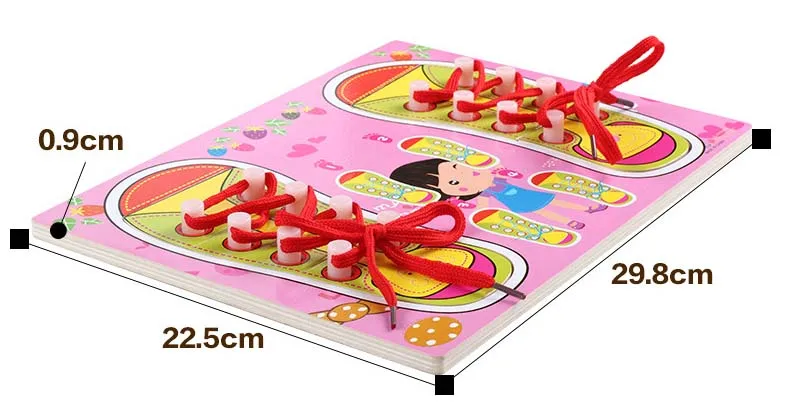 Wholesale Learning 3+ Years Age Tie Shoelaces Learning Toys Wooden Baby Toys For Kids Early Educational