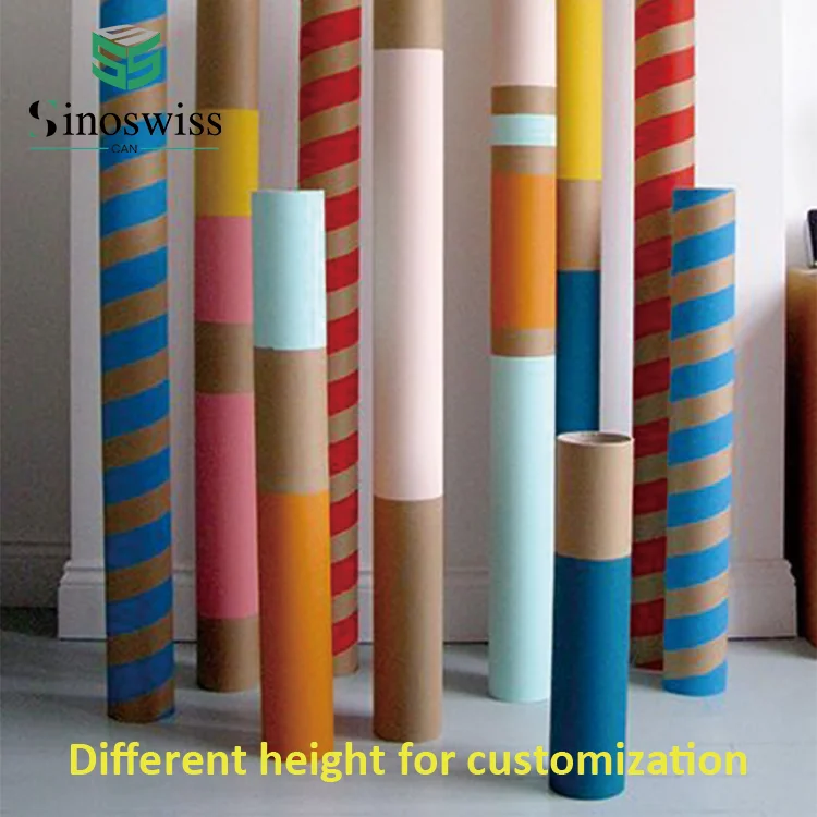 Cardboard Shipping Tube Mailing Poster Packaging Tube Round Box Brown Paper Kraft Tube Metal Lid Plastic Lid