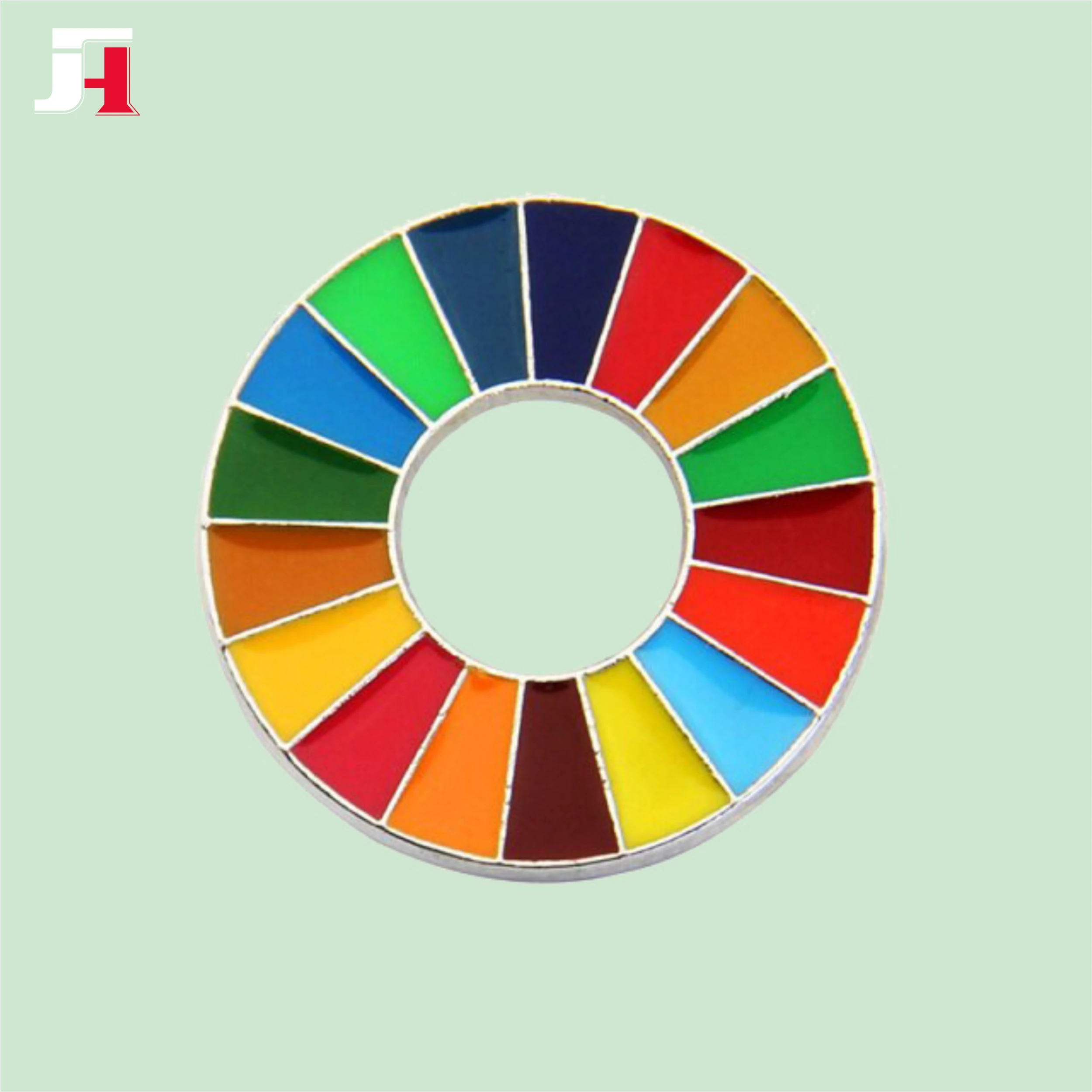 wholesale Soft enamel round SDGs Lapel Pins with butterfly clutch un sdg pin