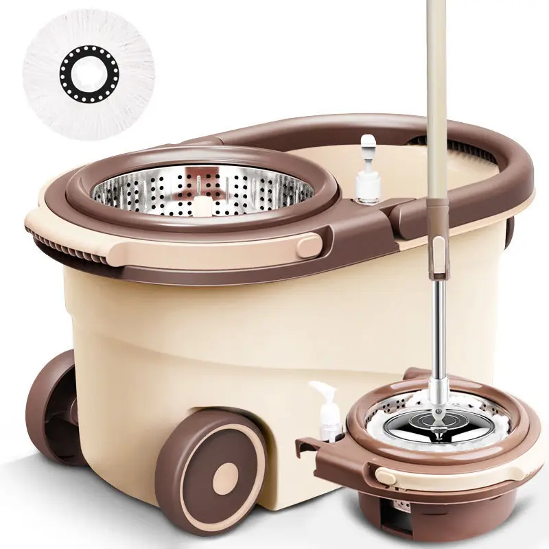 High Quality Magic 360 Spin Easy Clean Cyclone Floor Cleaning 16l Mop And Bucket Set With Big Wheels Stainless Steel Wringer