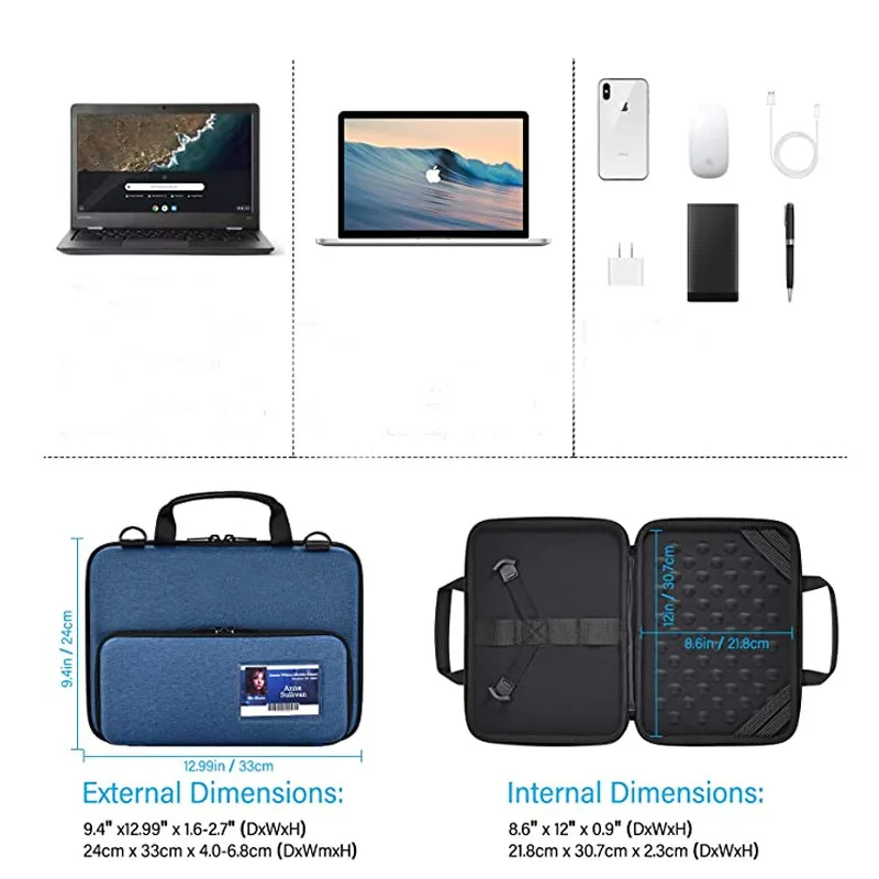 Custom logo professional storage box waterproof hard shell protective eva laptop bag