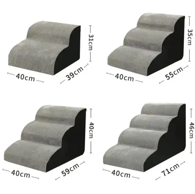 Factory wholesale wave shaped home small pet dog auxiliary stairs soft comfortable elastic sponge durable pet dog stairs