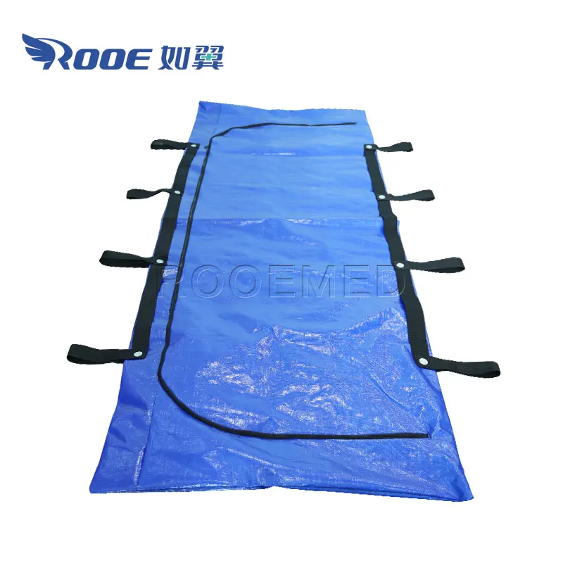 Heavy Duty Special Customized 8 Handles Blue Woven Cloth Cadaver Body Bag for Morgue Use