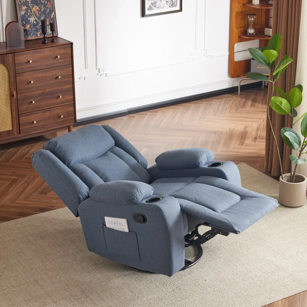 Sans Modern Upholstered Armrest Manual Glider Recliner Chair Fabric Recliner Sofa Single