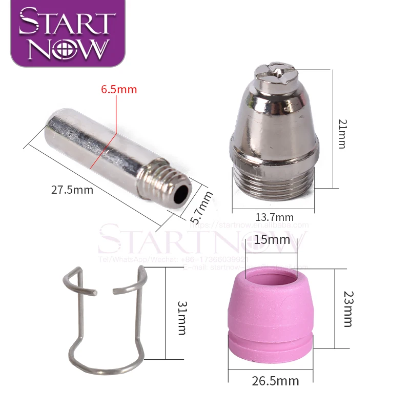 Startnow 26 шт. расходные материалы для плазменной резки WSD60 аксессуары AG60 SG55 комплект наконечников электродов защитные чашки с направляющей