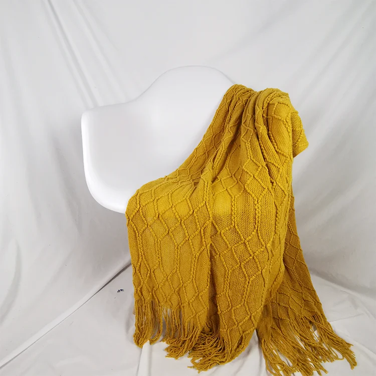  Складное европейское и Amarican stayle полиэфирное/хлопковое необычное алмазное одеяло для дивана вязаное