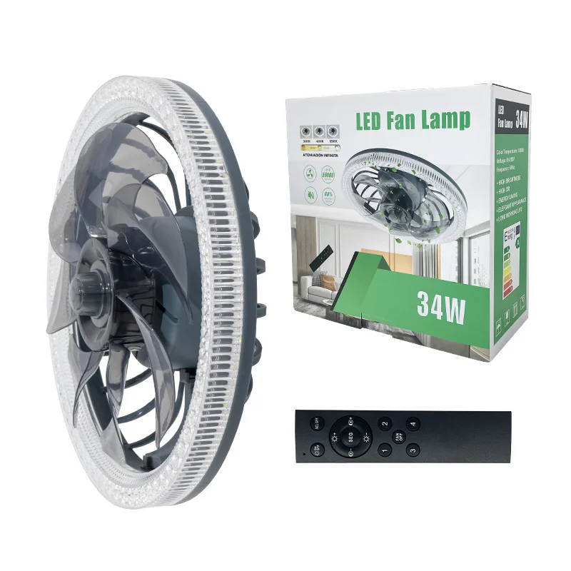 Zhongshan низкая цена новый дизайн 2 года гарантии AC85-265v E27 база 34 Вт Крытый светодиодный вентилятор