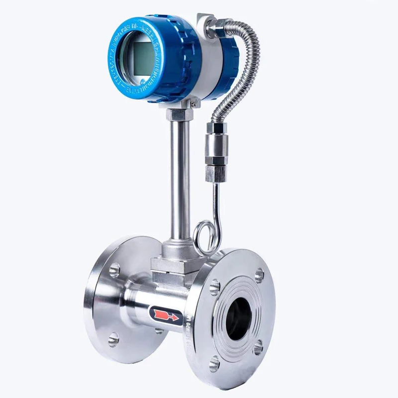 Explosion-proof  Stainless Steel Steam Vortex Flowmeter DN25 DN50 Flange Connection Gas Oxygen Flow Meter