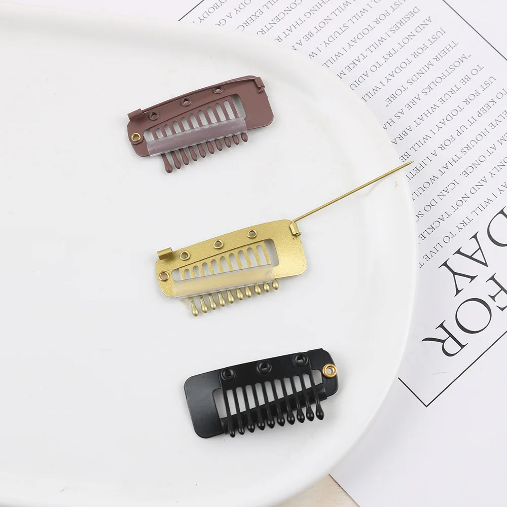 1.8cm*3.6CM 10teeth Stainless Steel Hair Extension Clips With Safty Pins BB Clip Beret Dupata Hijab Headscarf for Women
