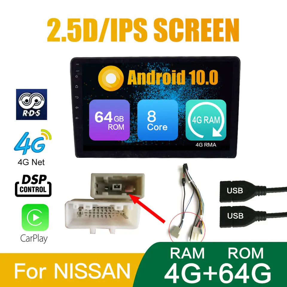 9 Inch 10 Inch Octa-Core 4+64G Double 2din Car radio Android Multimedia Video Player Auto Radio Car Stereo CarPlay Android Auto