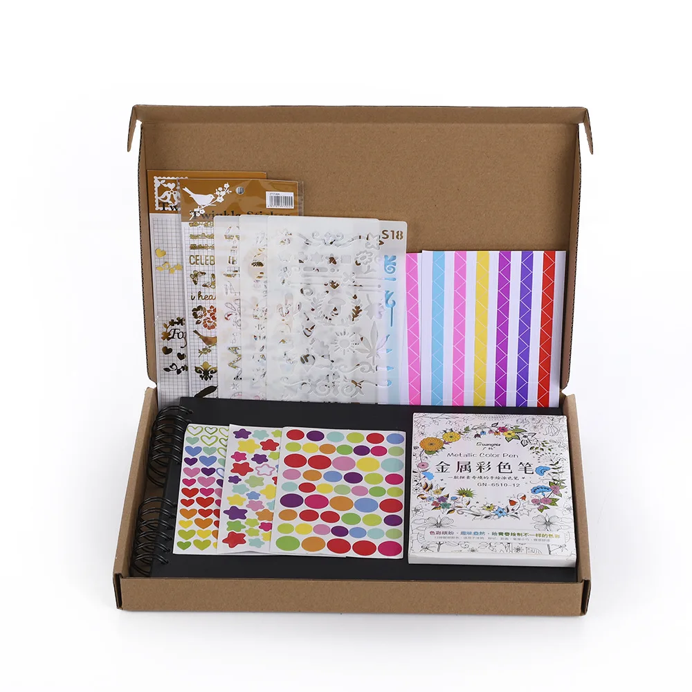 Joytop back to school 8x12 inch diy photo album paste type growth commemorative photo album gift box set