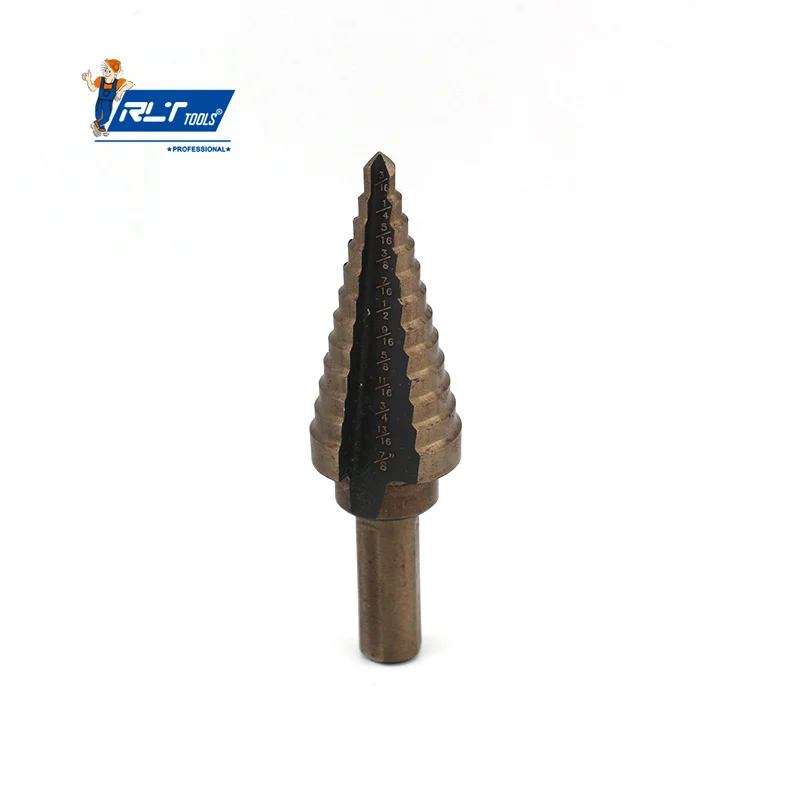 Rlt Tools High Quality 5pcs In 1 Box Pagoda Drill Wood Drill Triangular Stepped Cone Metal Drill Bit Set