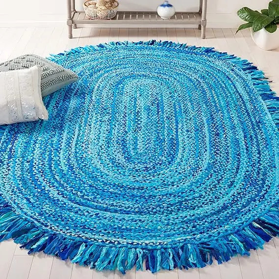 Hot Selling Handmade Cotton Fabric Embroidered Floor Chindi from Indian Supplier and Exporter at Bulk PriceSuper Quality Org