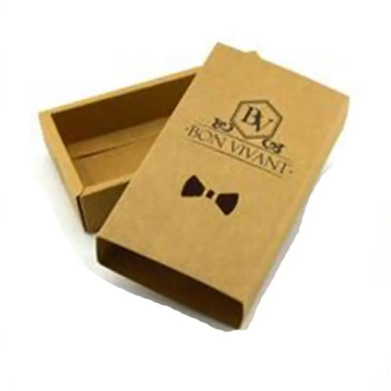 2024 Cheap Customized Bow Tie Packaging Kraft Drawer Box