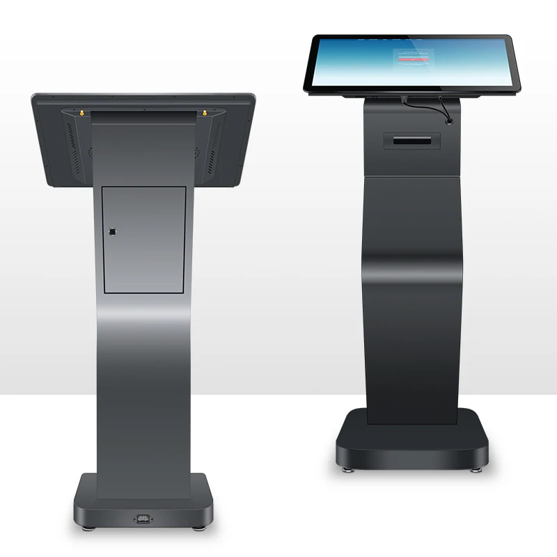 Built-in speaker 2*10w information query machine 21.5 inch ticket printer lcd interactive touch screen kiosk