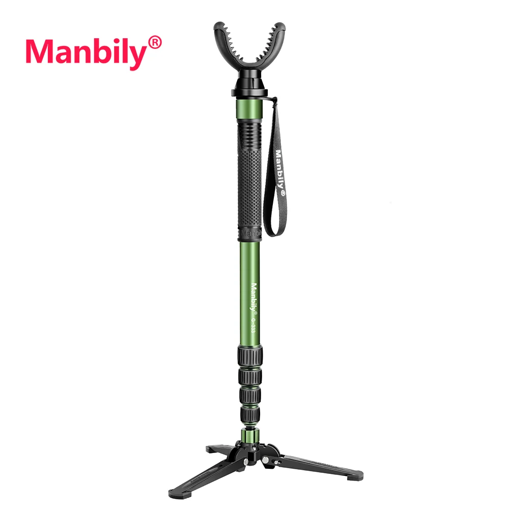 Most Convenient Classic V Shaped Rotating Yoke Monopod Telescopic Shooting Stick With Wrist Strap