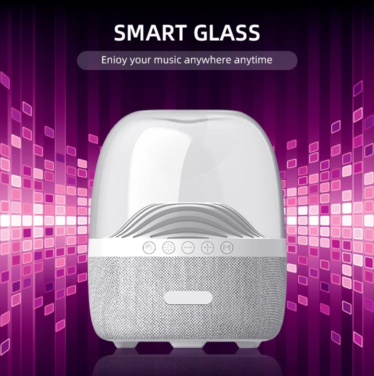 New design Music glass third generation BT sound network red computer small sound luminous subwoofer mini speaker