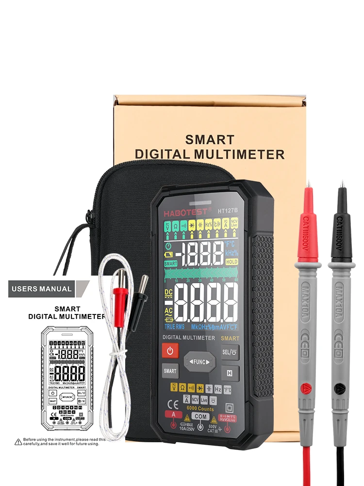 Dropshipping Professional Multimeter HABOTEST HT127B 6000 Counts Digital Multimetro CE & RoHS