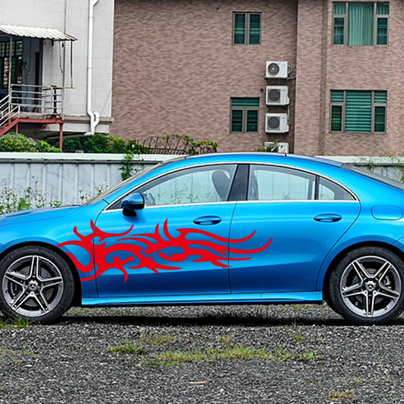 For Universal car DIY Flame Vinyl Decal Kit Waterproof Car and Motorcycle Gas Tank Stickers Universal Car Decals