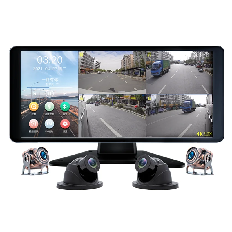 9V-36V 10 36 дюймов системы мониторинга автомобиля DVR 4-канальный камеры