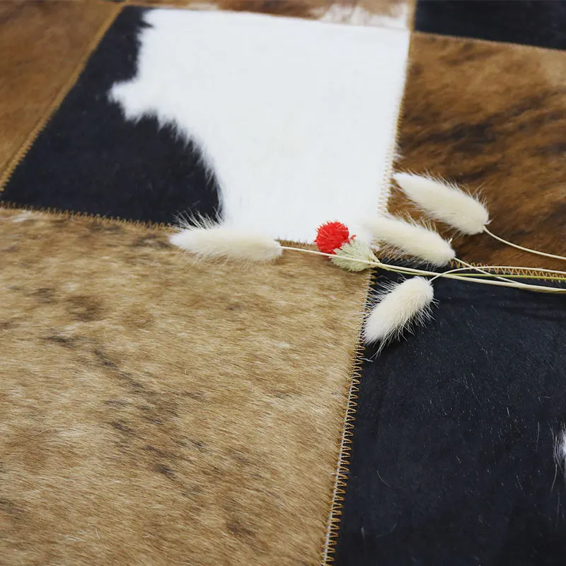 Brazilian imported cowhide light luxury Nordic modern compact carpet