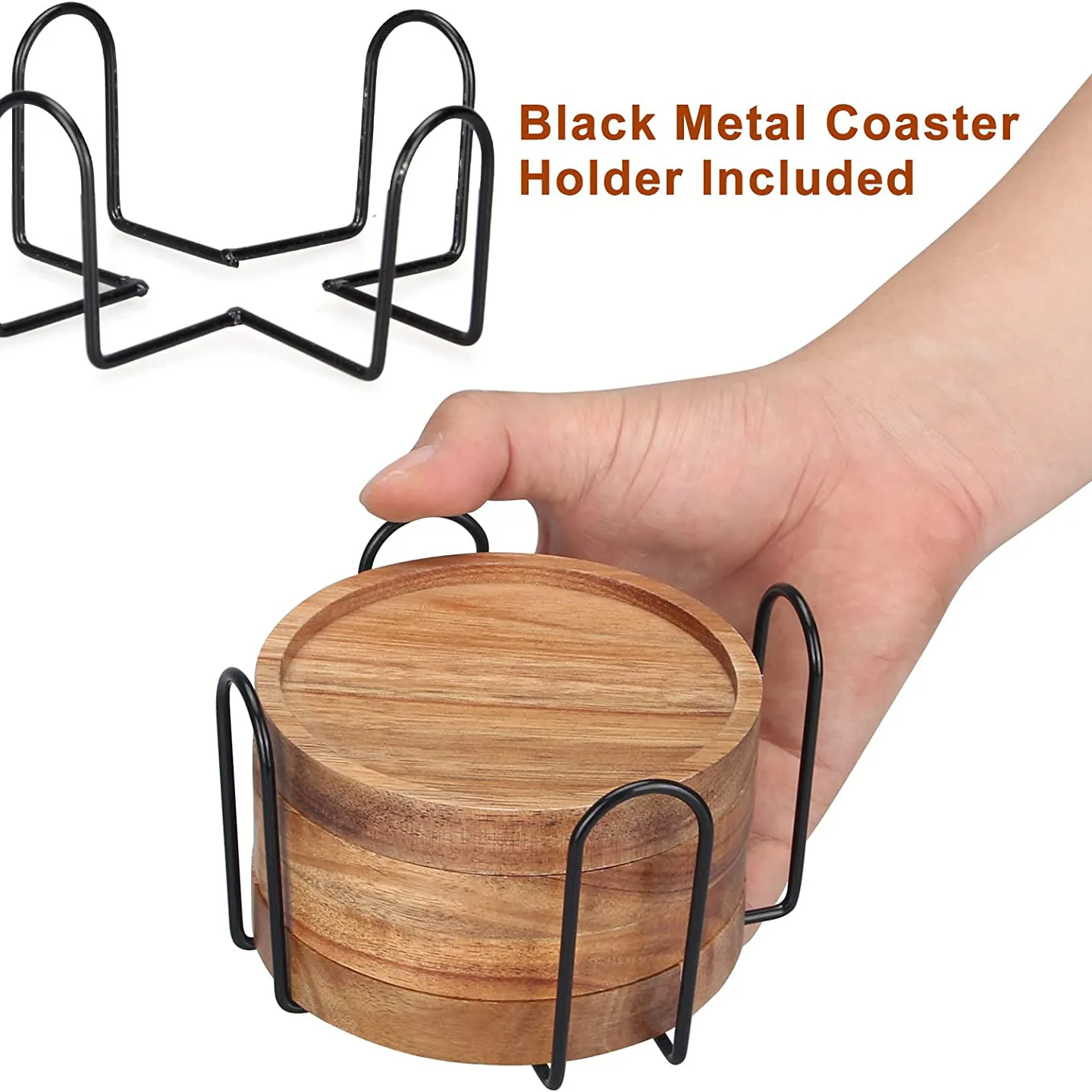 Acacia Mangium Wooden Round Coaster for Hot Drink Coffee Non Slip Cup Mat Tea Cup Holder for Home Deco