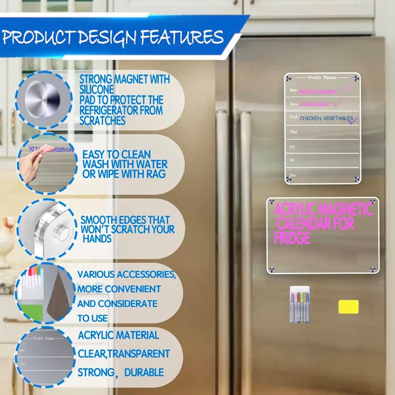 Wholesale Custom Logo Magnetic Whiteboard Acrylic Dry Erase Board For Fridge