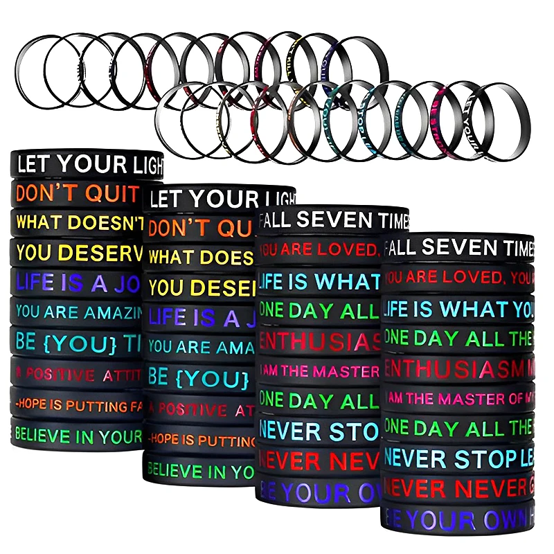 Hot sale eco-friendly cheap Promotional Gifts custom logo words Silicone Wristband
