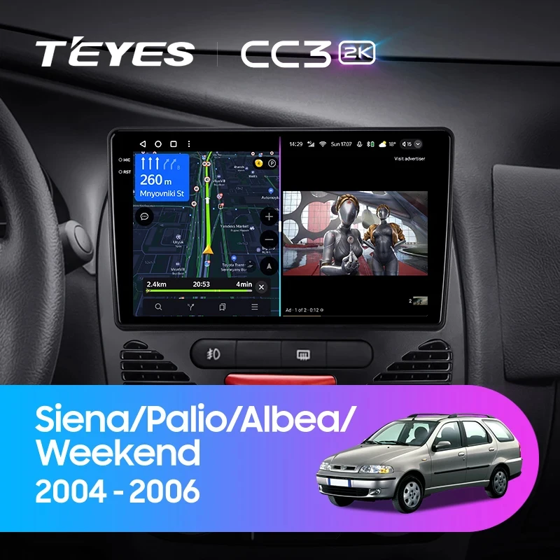 TEYES CC3L CC3 2K For Fiat Siena Palio Albea Weekend 2004 - 2006 Car Radio Multimedia Video Player Navigation stereo GPS
