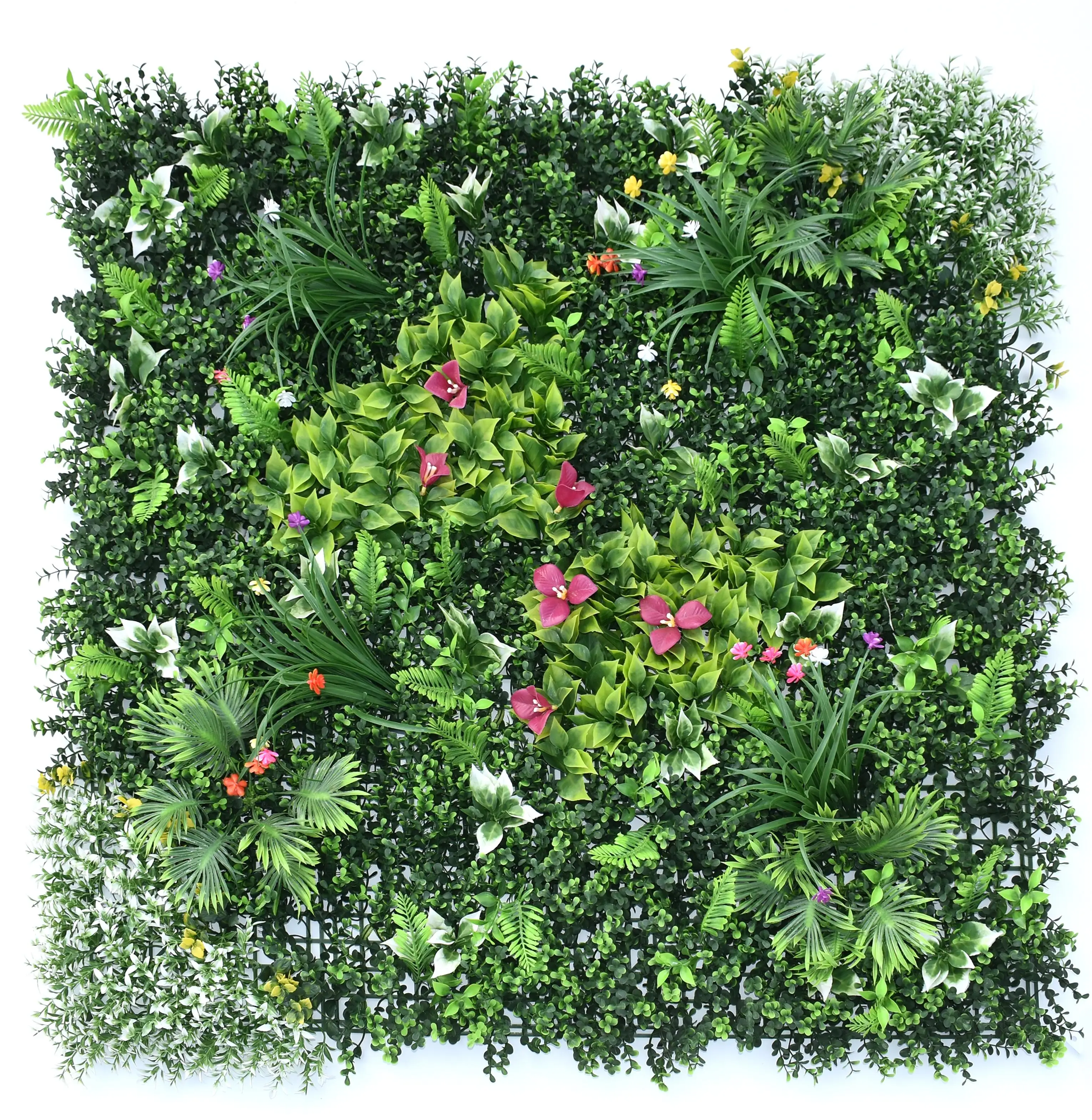 100*100The background wall simulates the outdoor plant wall decorated with Milanese plastic flower wall
