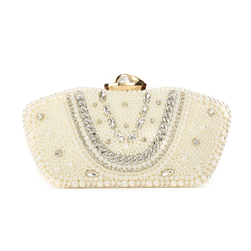 New clutch Bag one shoulder cross-body chain bag set with diamond pearl evening  all kinds of wedding party dress bag
