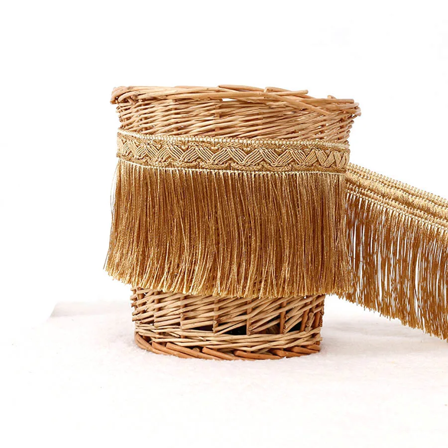 COOMAMUU Tassel Fringe Curtain Braid Lace Tassel Polyester Silk Trim Ribbon Latin Dance Skirt