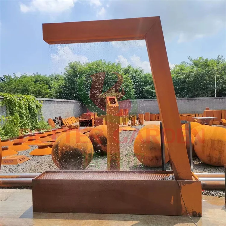 Decoration garden outdoor corten rain waterfall curtain water  fountain
