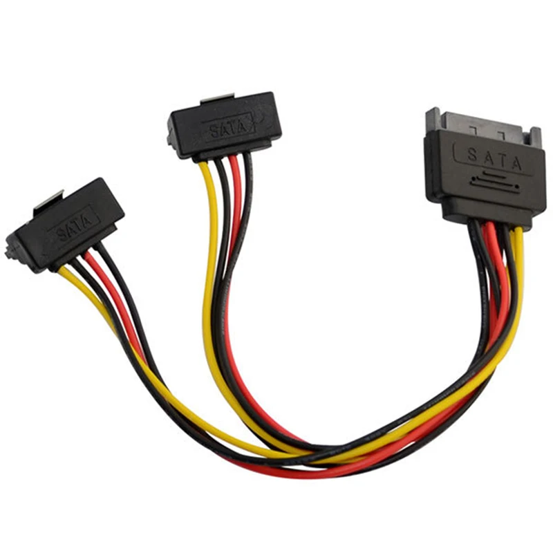 Serial ATA SATA 15 контактный разъем для 2 сплиттер Женский адаптер HDD IDE/sata Y конвертер Molex угол кабель питания