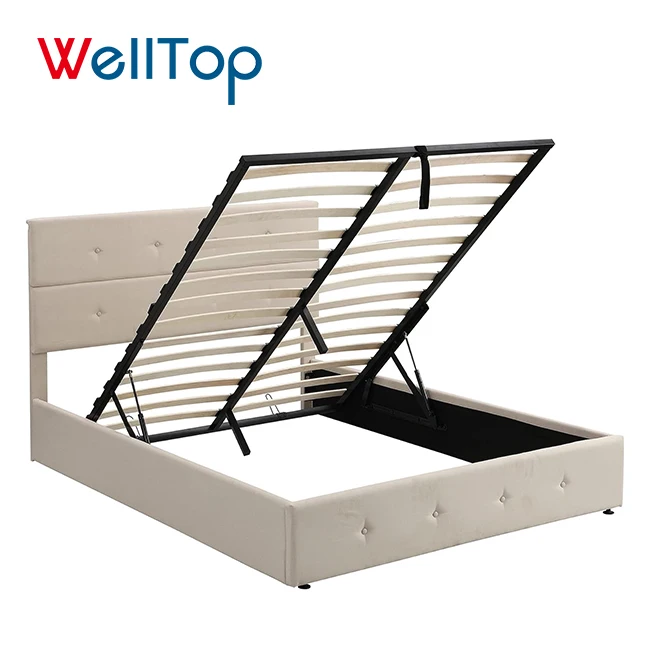 VT-14.010 Customized Cheap Price Furniture Accessories Folding Bed Mechanism Queen King Size Metal Bed Frame with Wooden Slats