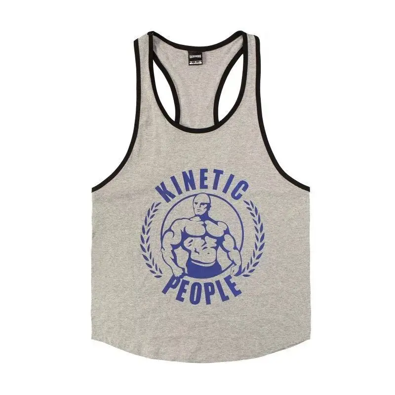 Summer Loose Sport Basketball Absorb Fitness Sweat Elastic Cheap Plain I-shaped vest,Custom Men Singlet, Men Gym Tanktops