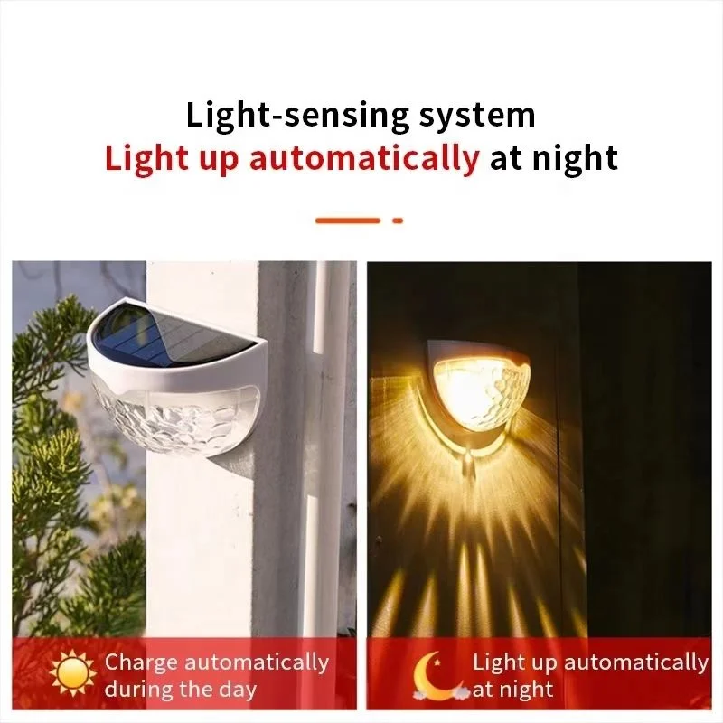 LED Solar Light Outdoor Wall Lamps Energy Garden Lamps Waterproof Solar Fence Lamp Christmas Decoration Festoon Led Light
