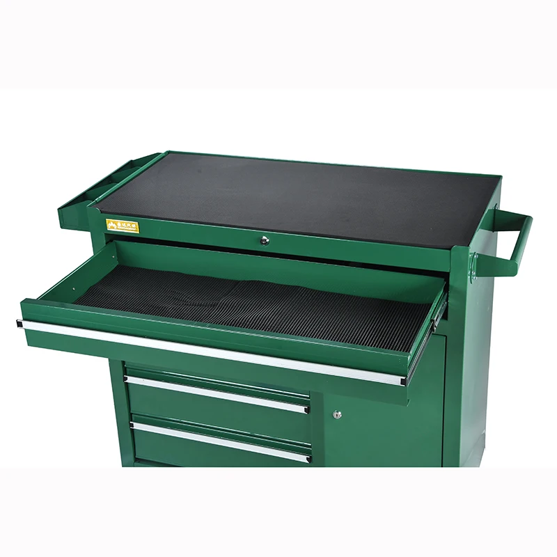 Green large capacity 6 drawers Storage metal tool cart with wheels and side door