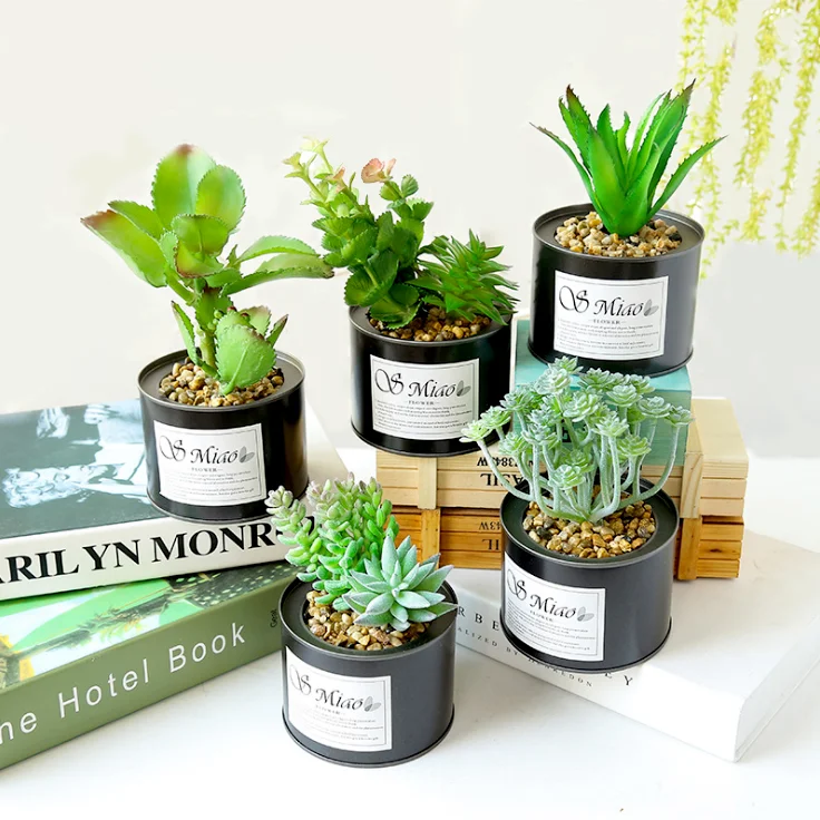 high- quality assorted small artificial succulent faux plant for home decoration