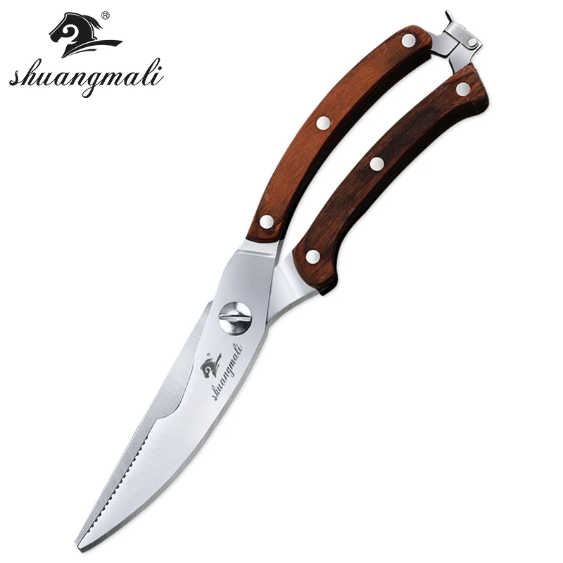
Professional Stainless Steel Poultry Kitchen Scissors With Pakka Wood Handle 