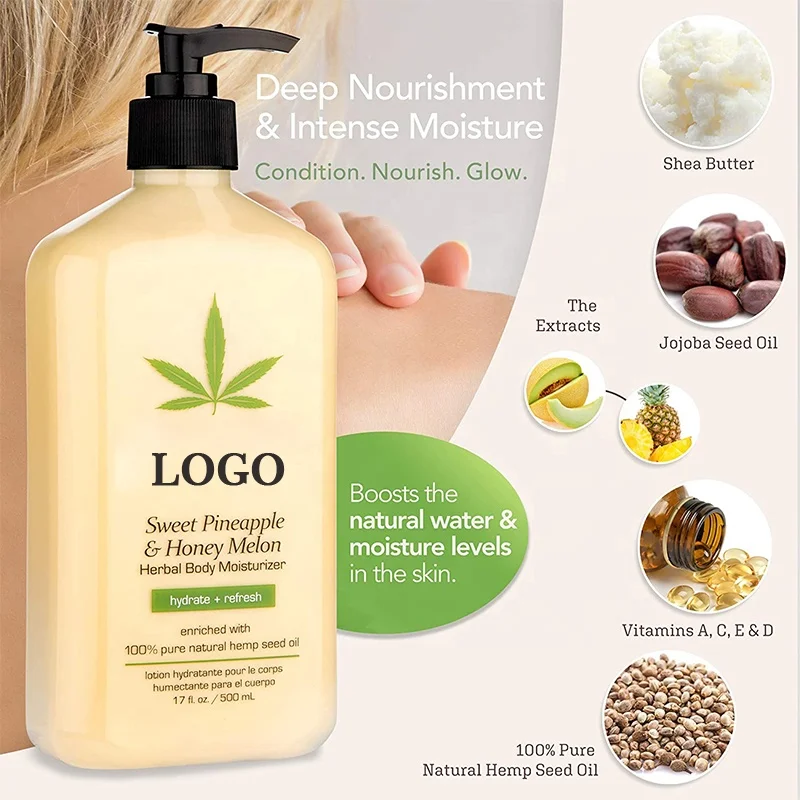 
OEM High Quality Private Label Skin Moisturizing and Whitening Body Lotion For Organic Parabens Free 