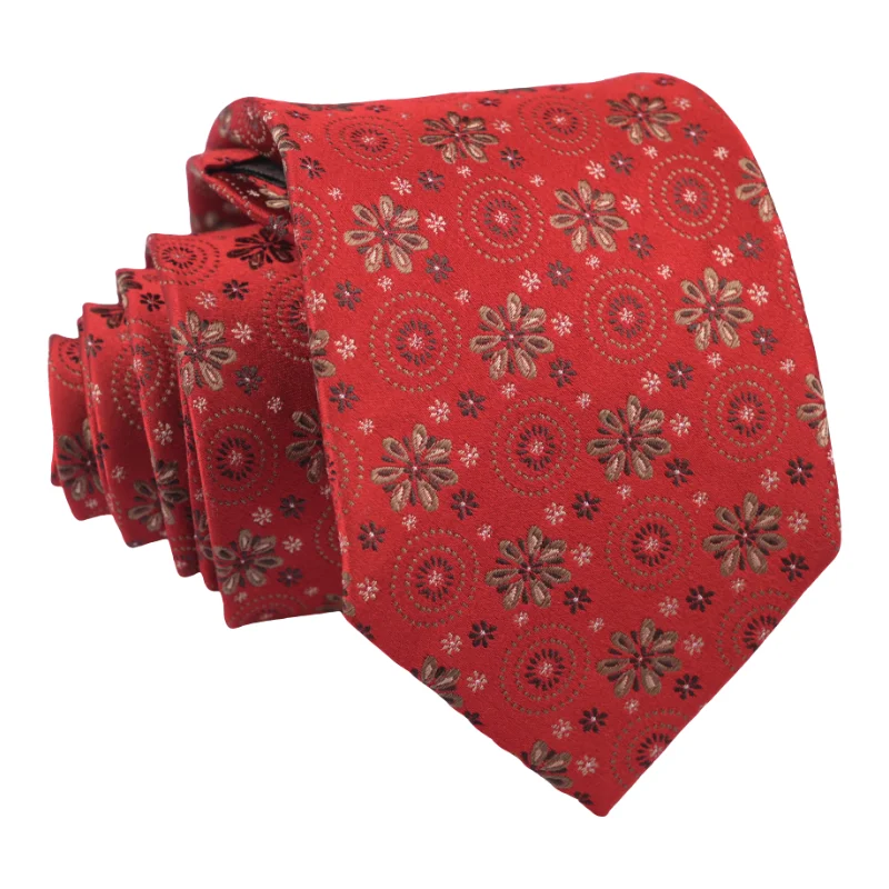 Геометрический цветочный узор тканый шелковый галстук вышитый Мужской Жаккардовый 7 складной